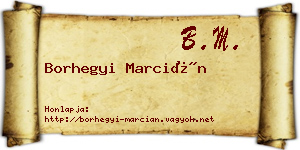 Borhegyi Marcián névjegykártya